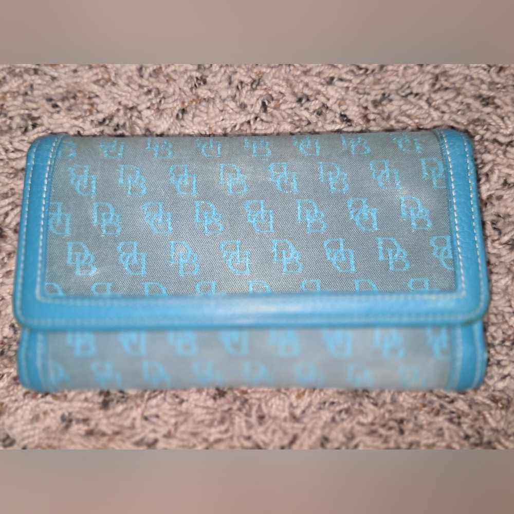 Vintage Dooney & Bourke Signature Jacquard Continental Trifold Wallet